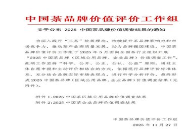 2025中国茶品牌TOP50正式发布!